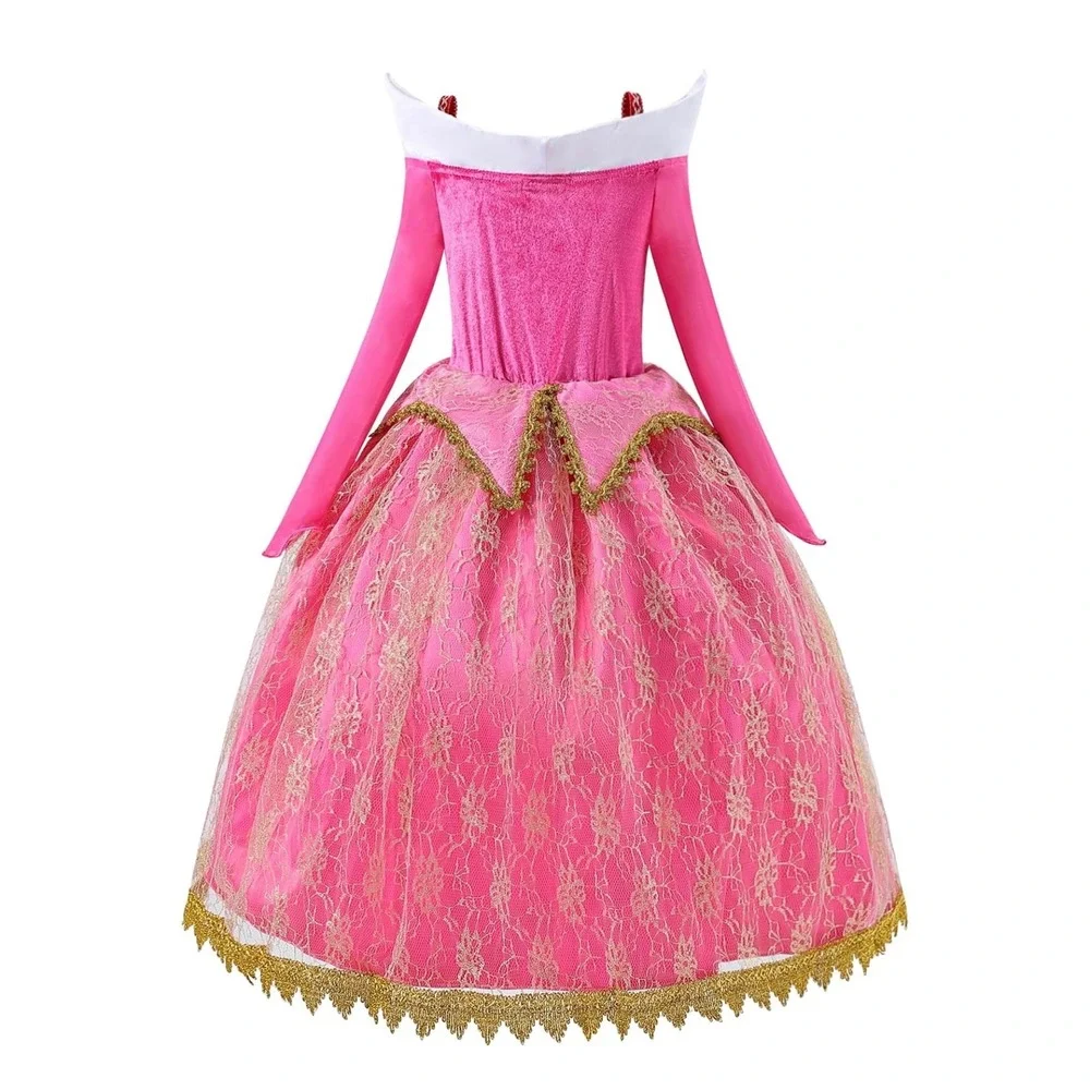 Pink Princess Costume Set Kids Dress Up Gown with Accessories size 8-10